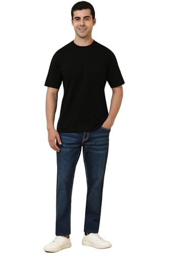 Image of Allen Solly Men's Cotton T-Shirt | Drop Shoulder | Back Print | Regular Fit | Casual Streetwear Style