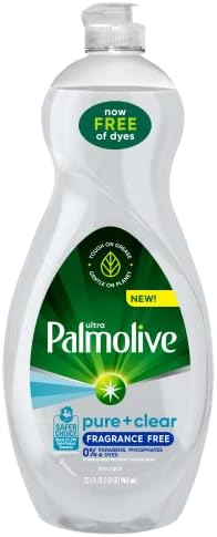 Palmolive Ultra Dishwashing Liquid Dish Soap, Pure + Clear Fragrance Free - 32.5 Fluid Ounce