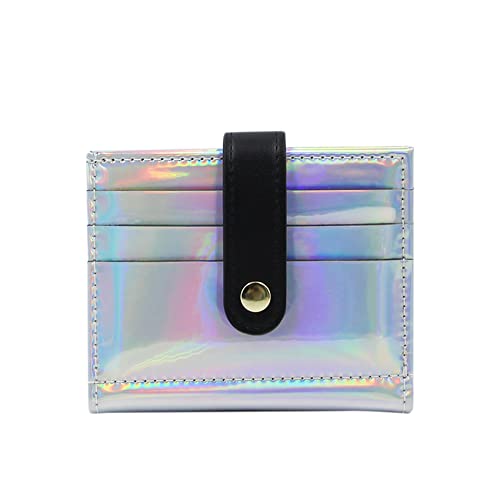 RARITYUS Women Shiny Wallet Holographic Bifold Leather Small Card Holder Coin Change Wallet Clutch Purse