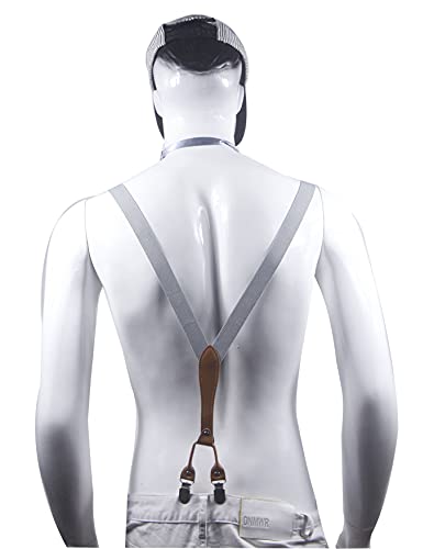 Image of Men's Suspenders Bowtie Set Elastic Y Shape Style Women's Suspenders Bowtie For Wedding&Formal Events