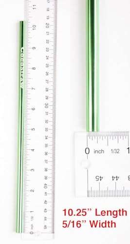 12 pitillos metálicos reutilizables rojo y verde 26 cm miniatura 3