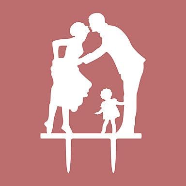 FMYXZ The Warm And SweetA Family Of Three Cake Topper-2, white