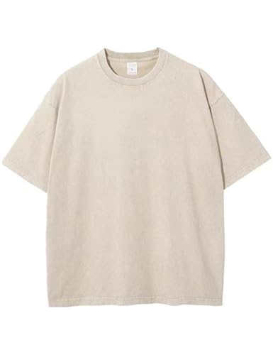 Image of Arssm Men Oversized T Shirts Vintage Tee Loose Fit Short Sleeve Casual Streetwear Baggy Washed Unisex Tops