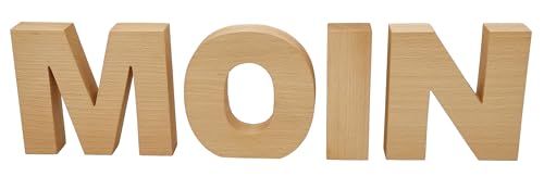 Erst-Holz Buchstaben Buche Echtholz Deko Moin Schriftzug Holzbuchstaben 40.11-14