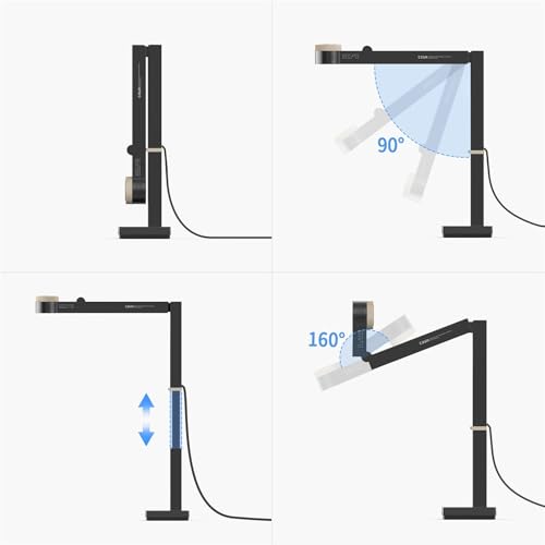 FancyS USB Document Camera & 12MP Webcam with LED Light and Mic, Up to 60fps, Auto, for Remote Teaching, Live