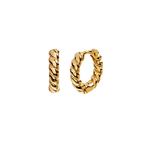 Boucles d'oreilles cercle en spirale pour femme en acier inoxydable au design moderne