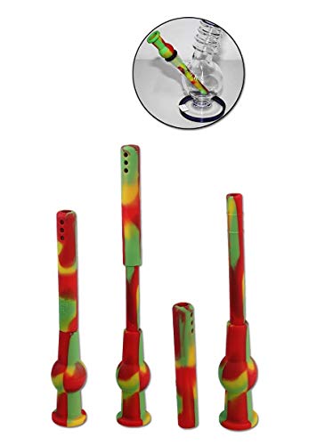 Black Leaf Bong-Zubehör: Universal-Adapter-Chillum für Steck-Kopf | NS 14 (14,5 mm) | SILIKON, rasta | Variabel - 10 bis… – Bild 4