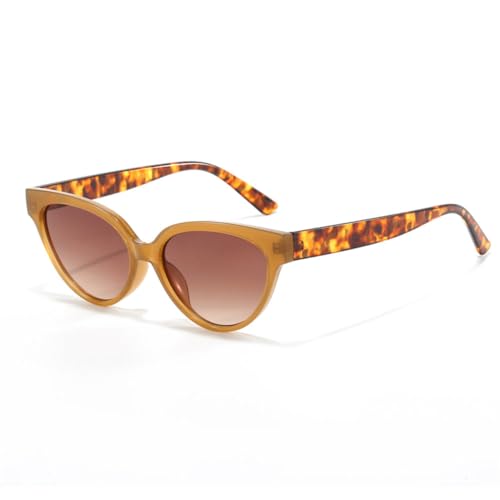 Lunettes de soleil œil de chat UV400 léopard marron pour homme et femme