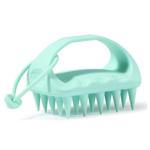 Vinabo Cepillo Masajeador Cuero Cabelludo Silicona Suave, Cepillo para Champú Estimula el Crecimiento del Cabello, Cepillo para el Cuero Cabelludo para Masaje de Cabeza - Verde