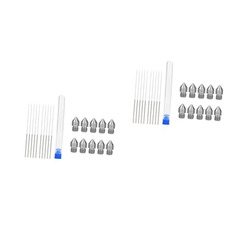 Cabilock 2sets Printer Stainless Steel Nozzle Part Printer Accessory Nozzle for Prints and Cleaning Needles for Printing