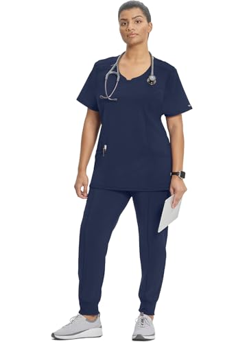 image for Infinity Cherokee Scrubs For Women Round Neck Scrub Top with 3 Pockets