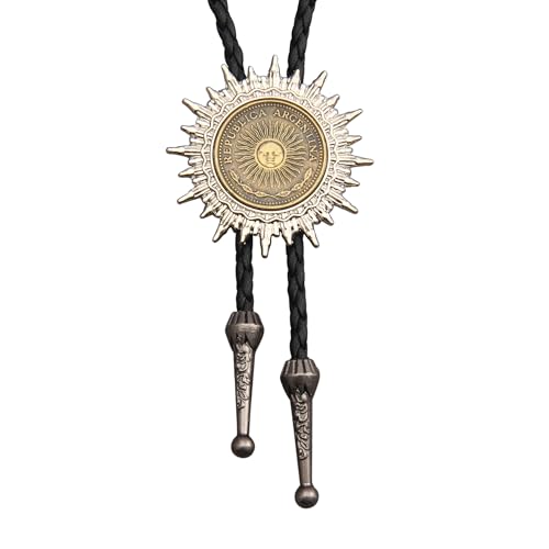 Image of GelConnie Native American Bolo Tie Rodeo Cowboy Leather Necktie Western Necklace Costume Accessories for Men,Women