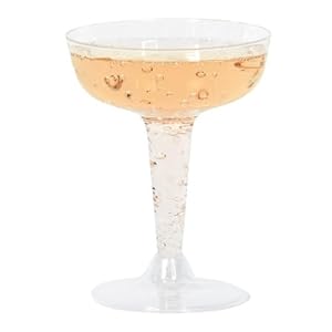 Party Essentials Plastic Champagne Glasses, 20-Count, Clear