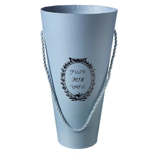 Image of Oasis Pack of 2 Porto Blue Floral Bouquet Cones - Sturdy Water Resistant Cardboard with Rope Handles & Strong Base - Perfect for DIY Arrangements, Home Decor, Weddings & Gifting