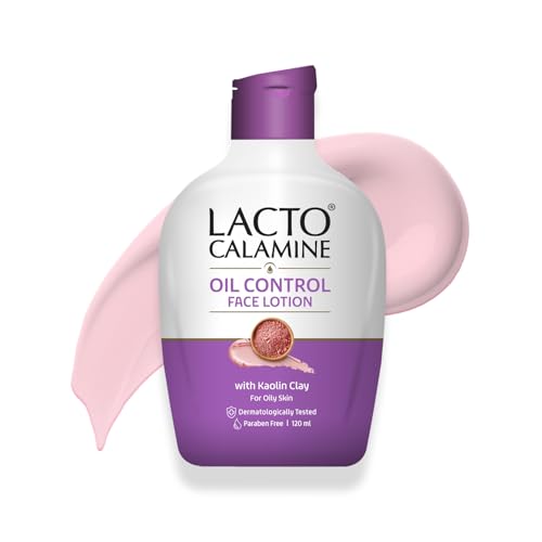 Lacto Calamine Face Lotion | 120ml | Daily Moisturizer For Face - Oily Skin | Kaolin Clay, Glycerine & Zinc Oxide | Abosrbs Excess Oil | Fights Pimples, Darkspots & Blackheads | Body Lotion