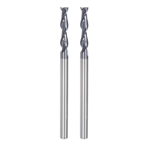 Image of uxcell 2pcs 6mm Dia 6mm Shank Square Nose End Mill 2 Flutes HRC45 Carbide AlTiN Coated CNC Router Bits Cutter Tools for End Milling CNC Machining