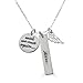 MEMORIAL Personalized Necklace with Angel Wing Charm - Genuine 925 sterling silver (Personalized Memorial Necklace)