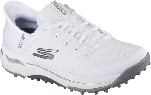 Skechers - Womens Go Golf Arch Fit - Line Up Slip On Shoes, Color White, Size: 8.5 M US