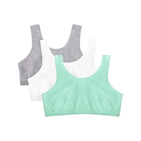 Fruit of the Loom Girls' Cotton Sport Bra 3 Pack Cover