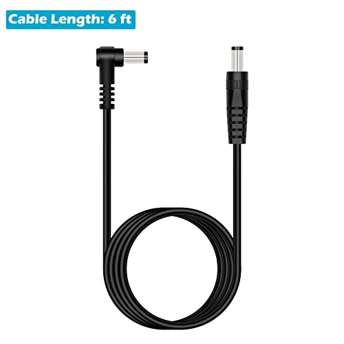 Cable CC macho a macho 5.5x2.1mm recto a ángulo recto de Fancasee de 2 piezas 4