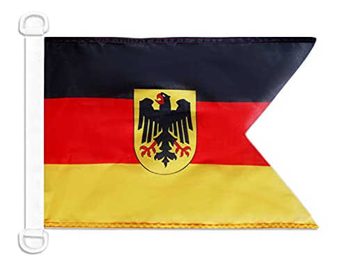 AZ FLAG - Drapeau Pavillon de guerre Allemagne - 45x30 cm - Pavillon Nautique Militaire Allemand Spécial Bateau Et Extérieur En Maille Bloquée Avec Anneaux Plastiques Intégrés - 30g
