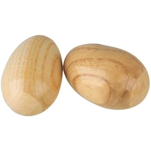 Lovermusic Finish Percussion Wooden Egg-Shaped Shakers Musical Instrument Tool Pack of 2 Cover