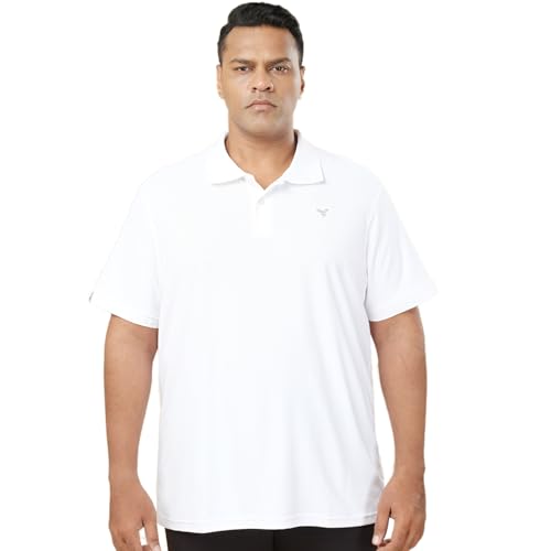 Image of TECHNOSPORT Men's Solid Slim Fit Polo Collar T-Shirt MATPIQ Half Sleeve Button Polyester for Gym Golf Casual Anti Odour UPF50+