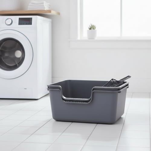Arenero para Gato Abierto Set 2 Piezas Plástico Gris miniatura 5