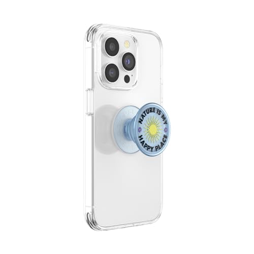 Image of ​​​​PopSockets Phone Grip with Expanding Kickstand, Adhesive Grip - Nature is My Happy Place Translucent