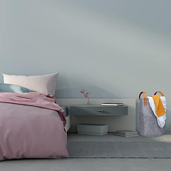 Relaxdays Корзина для белья из фетра ручки из искусственной кожи корзина для хранения объемом 28 л для детской комнаты ванной высота x диаметр 45 x 30 см антрацитовый цвет 1 шт.