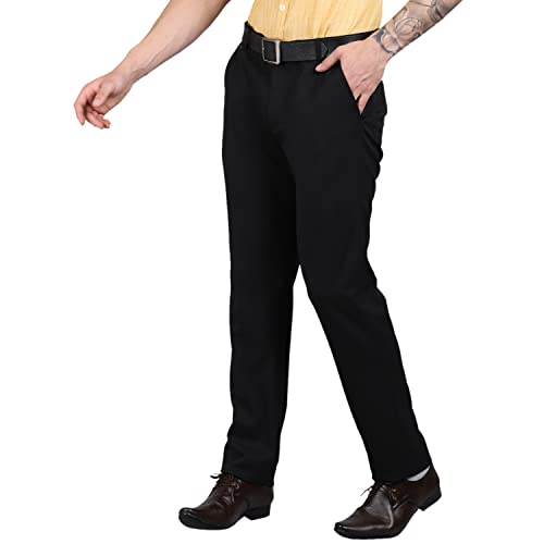 Image of Cantabil Solid Non Pleated Regular Fit Mid Rise Formal Trouser for Men | Formal Pants for Men | Formal Wear Regular Fit Trouser for Men (P-MTRF00037 Beige)