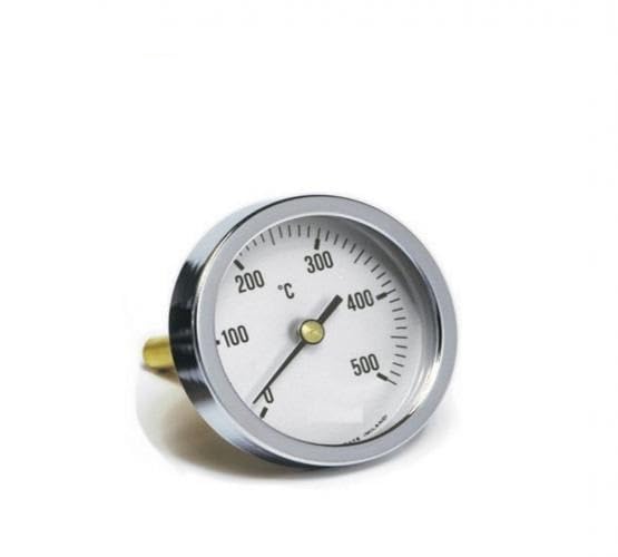 AzJardin. TERMÓMETRO PARA HORNO DE LEÑA, Medidor de Temperatura de 0 a 500 °C con vaina de 3.5cm