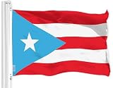 G128 Puerto Rico Light Blue Puerto Rican PR Flag | 3x5 Ft | LiteWeave Pro Series Printed 150D Polyester | Indoor/Outdoor, Vibrant Colors, Brass Grommets