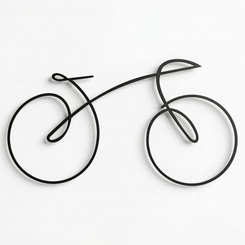 DEKADRON Metal Wall Art - Line Bicycle, Geometric Bike Sign, Home Living Room Hanging,...