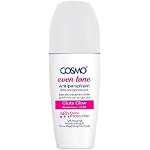 Cosm Gluta Glow Even Tone Roll-On Deodorant 1.6 fl.oz, 50ml | Hydrating Formula, Quick Dry, Alcohol-Free, Brightens Underarms, Long-Lasting Odor & Sweat Protection |