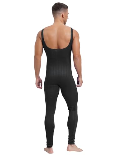 Mens Striped Athletic Jumpsuit Stretchy Tank Unitard Rompers for Workout Bodybuilding2