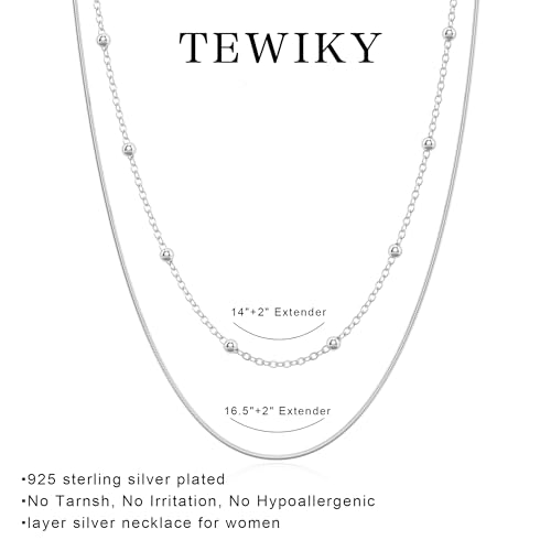 Image of Tewiky Layered Necklaces for Women 14k Gold Plated Chain Necklace Set