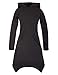 Produktbild Vishes - Alternative Bekleidung - Weiches Warmes Langarm Zipfelkleid recyceltes Fleece Zipfelkapuze Taschen schwarz 40-42