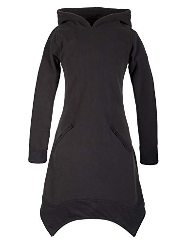 Preisvergleich Produktbild Vishes - Alternative Bekleidung - Weiches Warmes Langarm Zipfelkleid recyceltes Fleece Zipfelkapuze Taschen schwarz 40-42