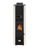 STUFE A PELLET ITALIA Colonna 10 KW | Pelletöfen Effizienz 85% Heizt 80m...