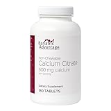 Bariatric Advantage Non Chewable Calcium Citrate 600 mg Calcium - for Bariatric Surgery Patients - Vitamin D3 - Mineral Supplements - 180 Tablets