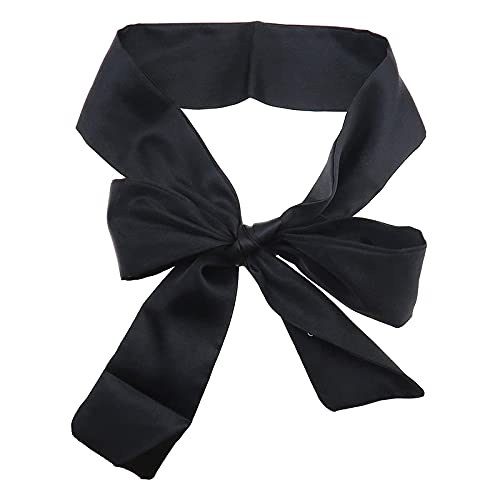 WEISHA Satin Bandeau Yeux, 1 Pièce Masque Bandeau Satin Bandeau Sur Les Yeux Sommeil, Bandage Yeux/Bandeaux Yeux Masque De Sommeil pour Adulte, Couples 150 cm (Noir) Cover