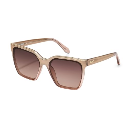 Image of Quay Women's Sunglasses Oversized Square Tones UV Protected Lenses Chamomile Large