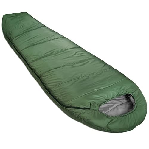 Amazon Basics Cold Weather Mummy Sleeping Bag, Olive Green