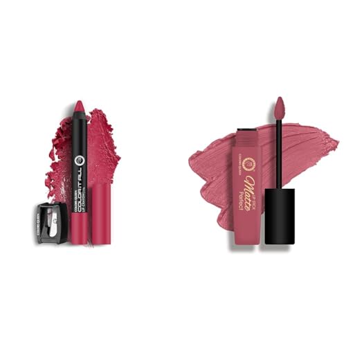 Image of Colors Queen Color It All Long Lasting Non-Transfer Lip Crayon Lipstick + Matte Perfect Long Lasting Liquid Matte Lipstick Combo (Make It Happen, Sassy Pink)