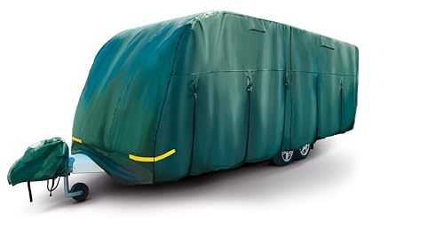 Maypole Wohnwagen Schutzhülle 560 cm – 620 cm Länge, 4-lagig atmungsaktiv, wasserabweisend, grün