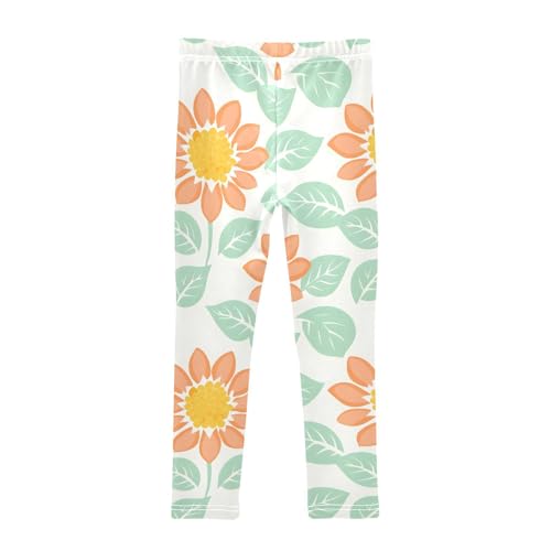 Blossom Floral Girls Leggings Ultra Soft Compression Yoga Gym Pants for Kids 4-10T2
