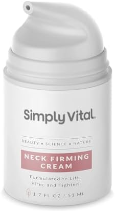 SimplyVital Premium Neck Firming Cream for Wrinkles – Skin Tightening Formula for Face and Body with Hyaluronic Acid, Vitamins E & C – Anti-Aging Moisturizer for Chin, Chest & Neck Care