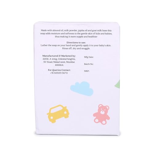 Image of Almond Milk Soap for Kids | Mild Bathing Bar for Sensitive & Delicate Skin | Helps Cleanse Skin, Support Soft Texture & Maintain Comfort | Daily Bath for Smooth, Moisturized & Nourished