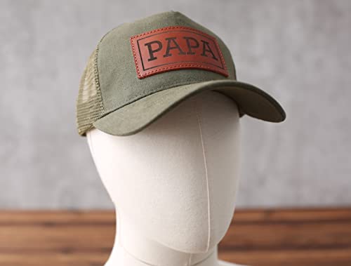 Image of Dad Hat Gift for Father's Day - New Grandpa Gift Trucker Hat for Dad Golf Hat with Custom Leather Patch